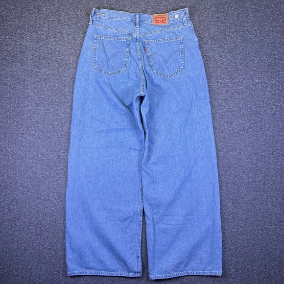Levis Jeans Womens 31 Light Blue Cinch Baggy Wide Leg High Rise Denim Skater Y2K - Picture 8 of 16